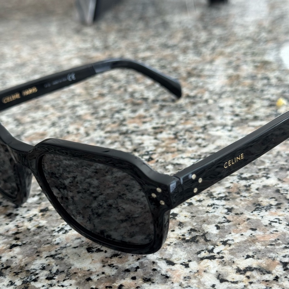 Celine 3 Dots Black Rectangular Sunglasses